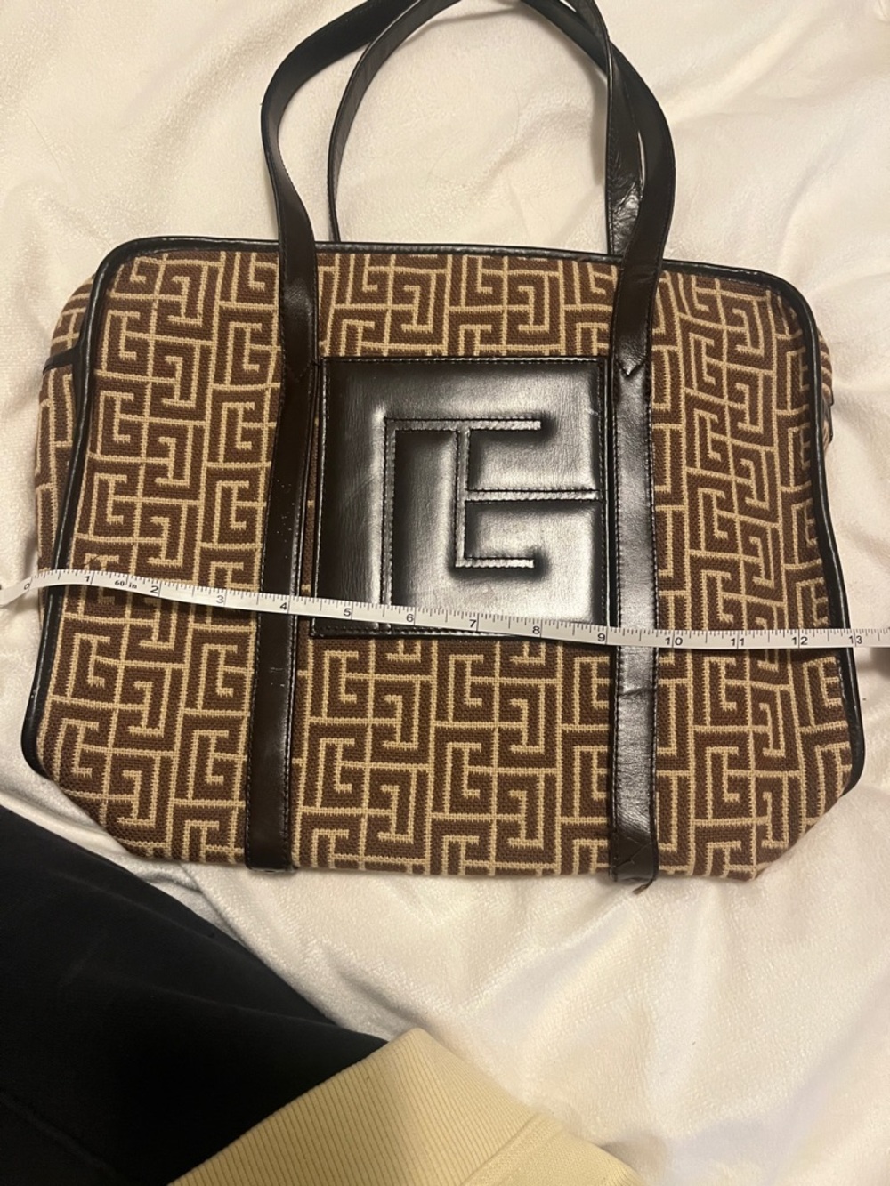 Pierre Balmain Brown and Tan Monogram Tote - Picture 4 of 5